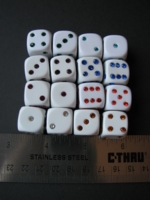 Dice : d6 16mm crystal pips