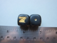 Dice : d6 16mm dragon black gold