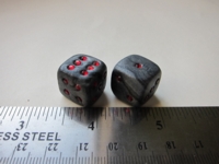 Dice : d6 16mm etsy Heather Rose fimo gunmetal