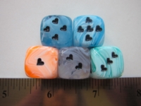 Dice : d6 16mm heart pips