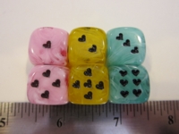 Dice : d6 16mm heart pips 2012
