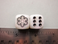 Dice : d6 16mm jspassnthru mop snowflake