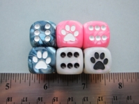 Dice : d6 16mm jspassnthru pawprints