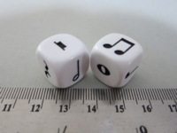 Dice : d6 16mm music notes rests