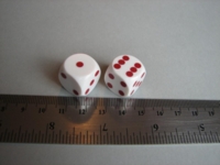 Dice : d6 16mm precision BG redpips