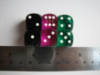 Dice : d6 16mm precision backgammon black 