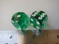 Dice : d6 16mm precision bg rings green