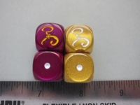 Dice : d6 16mm racerska Yellow Sign