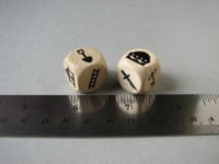 Dice : d6 16mm wood Dungeon Dice game