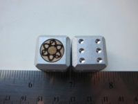 Dice : d6 18mm Acr alum inlaid atom