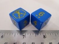 Dice : d6 18mm HeroHexman blue