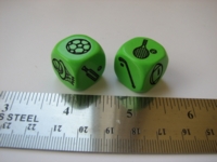 Dice : d6 18mm sports green