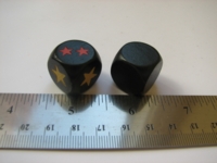 Dice : d6 18mm wood black stars