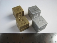 Dice : d6 19mm ACE brass aluminum