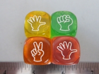 Dice : d6 19mm RPS translucent yellow green orange pink