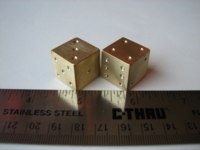 Dice : d6 19mm brass Ace