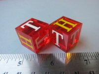 Dice : d6 19mm heads tails serif