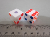 Dice : d6 19mm precision white multi