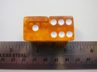 Dice : d6 19mm translucent orange