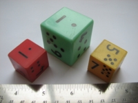 Dice : d6 1inch+ vintage number pips