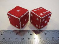 Dice : d6 1inch etsy cross-stitch red