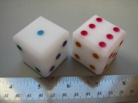 Dice : d6 1p4inch ABS plastic painted pips