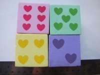 Dice : d6 1p5inch heart foam