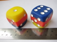 Dice : d6 1p5inch layered blue orange yellow