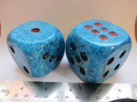 Dice : d6 1p75inch blue stone