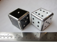 Dice : d6 1p75inch stained glass black white