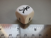 Dice : d6 22mm Koplow size stick figures