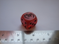 Dice : d6 22mm translucent orange Balrog