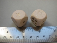 Dice : d6 22mm wood natural dragon star