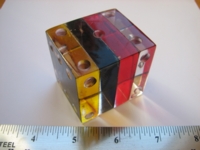 Dice : d6 2inch layered translucent acrylic