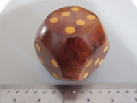 Dice : d6 2p75inch Burr wood inlaid