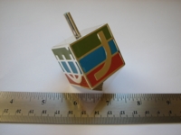 Dice : dreidel chrome enamel