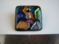 Dice : dreidel fused glass multi