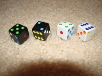 Dice : trademulticoloredpips