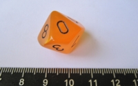 Dice : d10.h.orangetranslucent