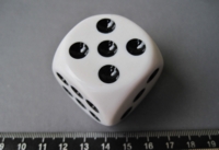 Dice : d6.O.bigplasticwht