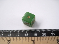 Dice : d6.O.smallgreenopaque