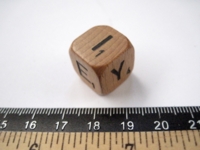 Dice : d6.O.woodenvowels