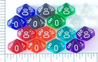 Dice : D10 CLEAR ROUNDED SOLID CHESSEX