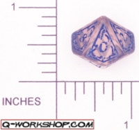 Dice : D10 CLEAR ROUNDED SOLID Q WORKSHOP FLAMING 02