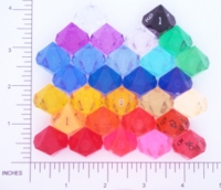 Dice : D10 CLEAR SHARP SOLID GAMESCIENCE 01 ON ON BLACK