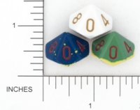 Dice : D10 OPAQUE ROUNDED TWO TONE 01