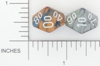 Dice : D10 OPAQUE ROUNDED IRIDESCENT CHESSEX 02