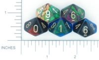 Dice : D10 OPAQUE ROUNDED IRIDESCENT CHESSEX GEMINI 06