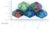 Dice : D10 OPAQUE ROUNDED IRIDESCENT CHESSEX GEMINI 07