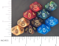 Dice : D10 OPAQUE ROUNDED IRIDESCENT CHESSEX MENAGERIE 01